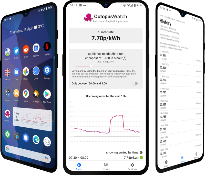 OctopusWatch – Agile Octopus App