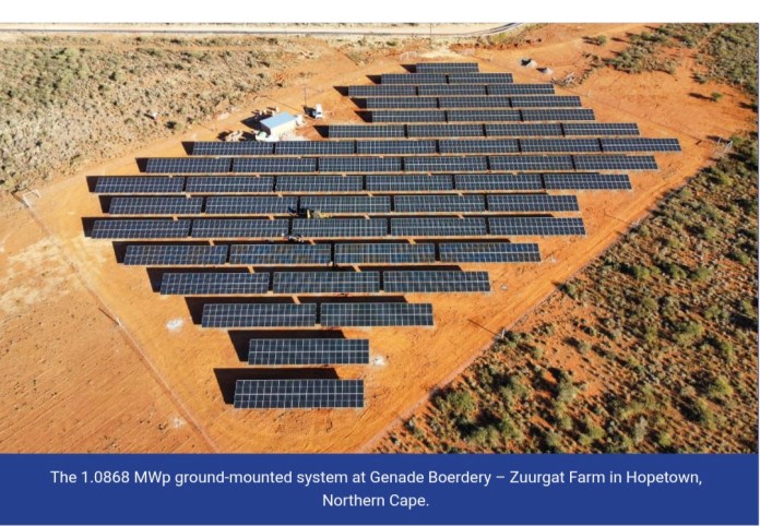 Solarise Africa Commissions 1MWp Solar Plant At Genade Boerdery, Advancing Sustainable Farming In Northern Cape