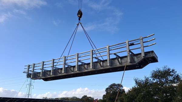 Steel Beam Bridge Arrives at 35 MW Solar Project