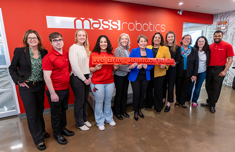 Massachusetts governor visits MassRobotics to celebrate National Robotics Week