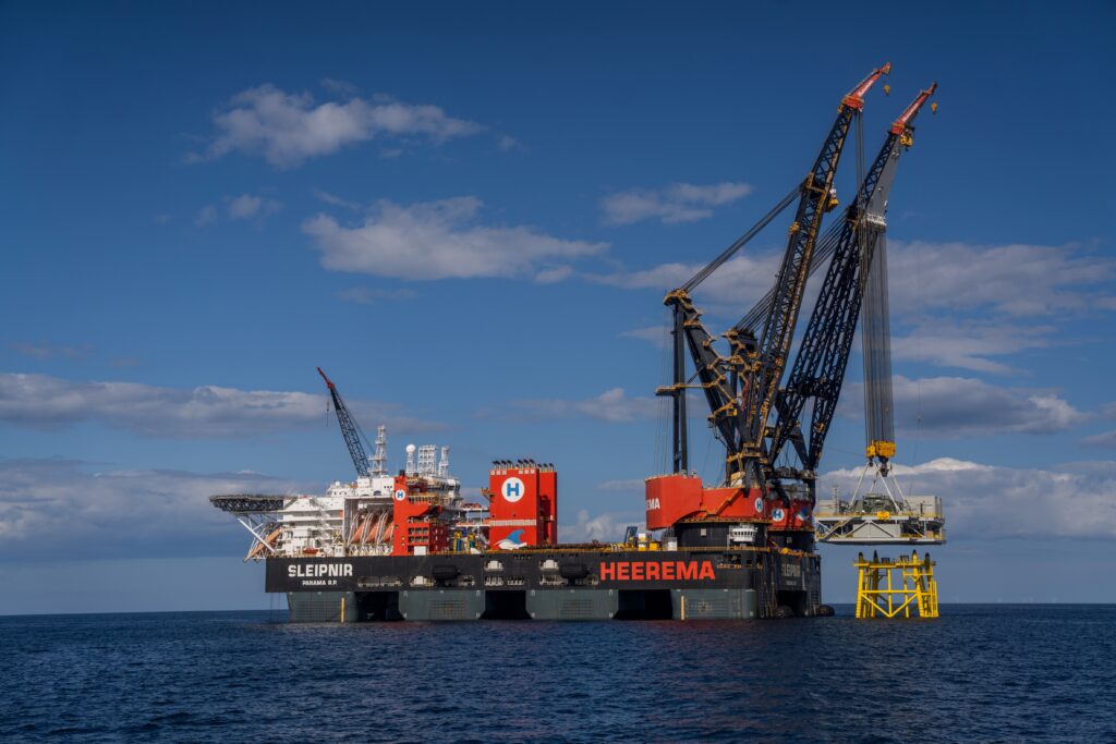Heerema’s Sleipnir Installs Offshore Substation at Inch Cape Wind Farm Site